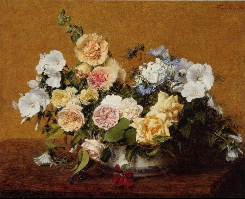 Henri Fantin-Latour Bouquet of Roses and Other Flowers